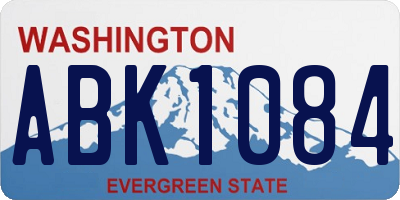 WA license plate ABK1084