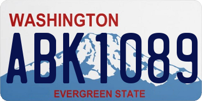 WA license plate ABK1089