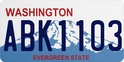 WA license plate ABK1103
