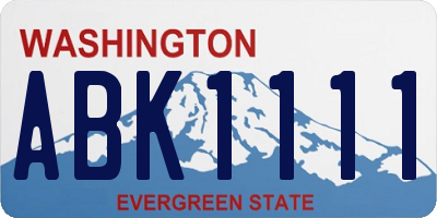 WA license plate ABK1111