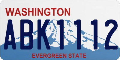 WA license plate ABK1112