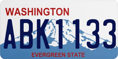 WA license plate ABK1133