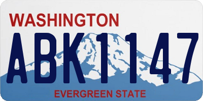 WA license plate ABK1147