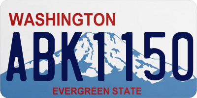 WA license plate ABK1150
