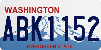 WA license plate ABK1152