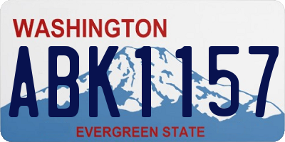 WA license plate ABK1157