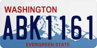 WA license plate ABK1161