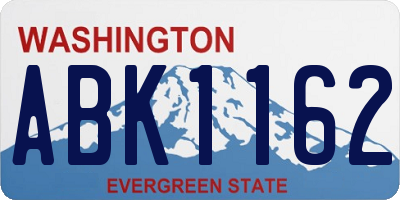 WA license plate ABK1162