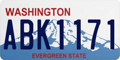 WA license plate ABK1171
