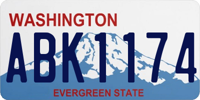 WA license plate ABK1174