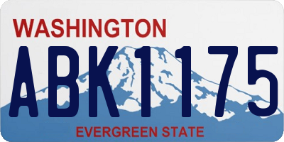 WA license plate ABK1175