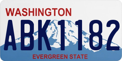 WA license plate ABK1182