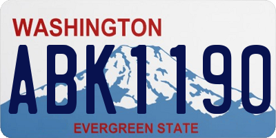 WA license plate ABK1190