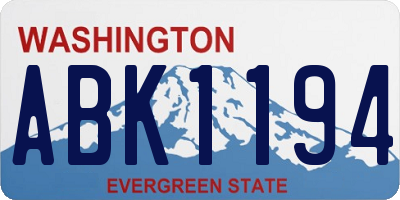 WA license plate ABK1194