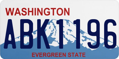 WA license plate ABK1196
