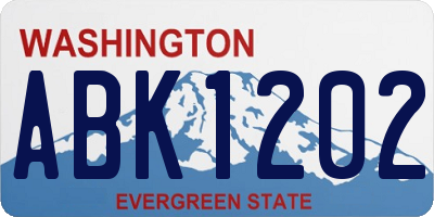 WA license plate ABK1202