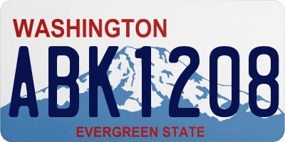 WA license plate ABK1208
