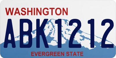WA license plate ABK1212