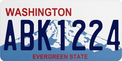 WA license plate ABK1224