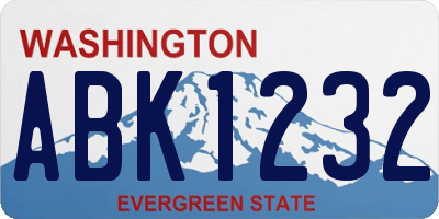 WA license plate ABK1232