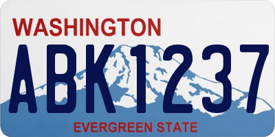 WA license plate ABK1237