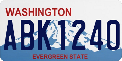 WA license plate ABK1240