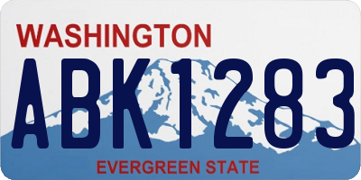WA license plate ABK1283