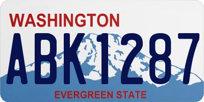 WA license plate ABK1287