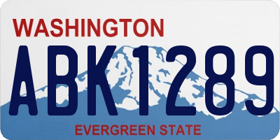 WA license plate ABK1289
