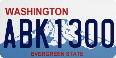 WA license plate ABK1300