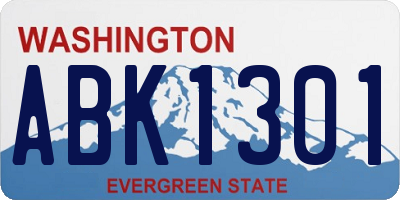 WA license plate ABK1301