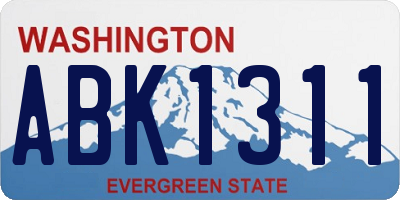 WA license plate ABK1311