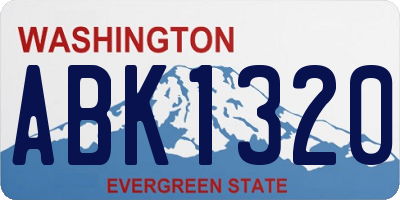 WA license plate ABK1320
