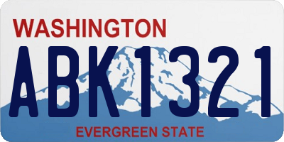 WA license plate ABK1321