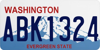 WA license plate ABK1324