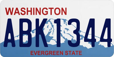 WA license plate ABK1344