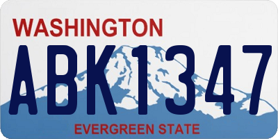 WA license plate ABK1347