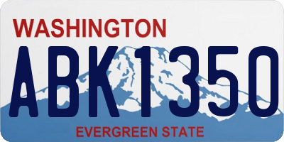 WA license plate ABK1350