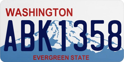 WA license plate ABK1358