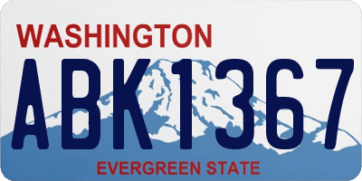 WA license plate ABK1367