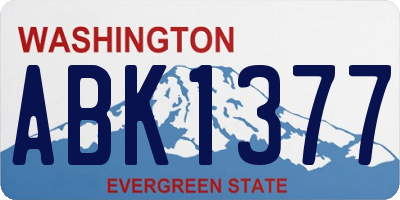 WA license plate ABK1377