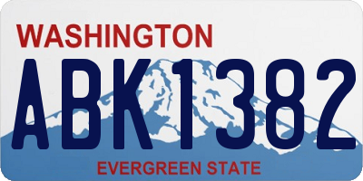 WA license plate ABK1382