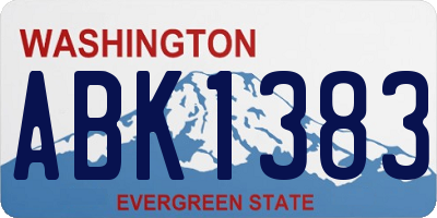 WA license plate ABK1383