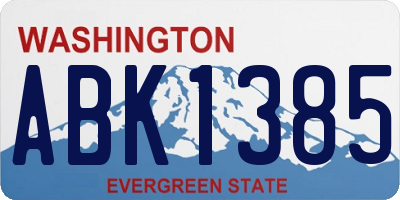 WA license plate ABK1385