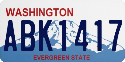 WA license plate ABK1417