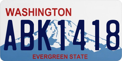 WA license plate ABK1418
