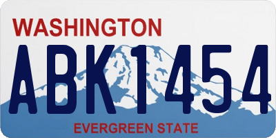 WA license plate ABK1454