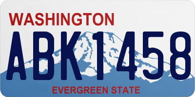 WA license plate ABK1458