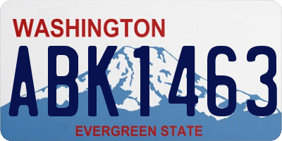 WA license plate ABK1463