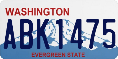 WA license plate ABK1475